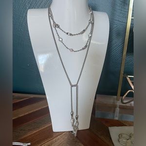 SOLD Kendra Scott Emelina Rhodium, Kyocera Opal and White Howlite necklace